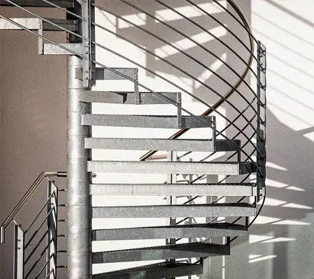 Conoce los diferentes diseños de escaleras de acero inoxidable 3 Escalera de caracol dentro de una casa