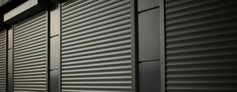 ¿Cómo se fabrican las cortinas de acero? Conoce sus usos 5 Tres cortina metálicas de color negro
