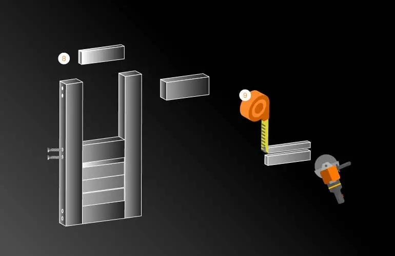 Puertas de Aluminio ¡La mejor opción para el hogar! 10 Diagrama de la instalación del zoclo intermedio y de las últimas duelas para uno de los tipos de puertas de aluminio