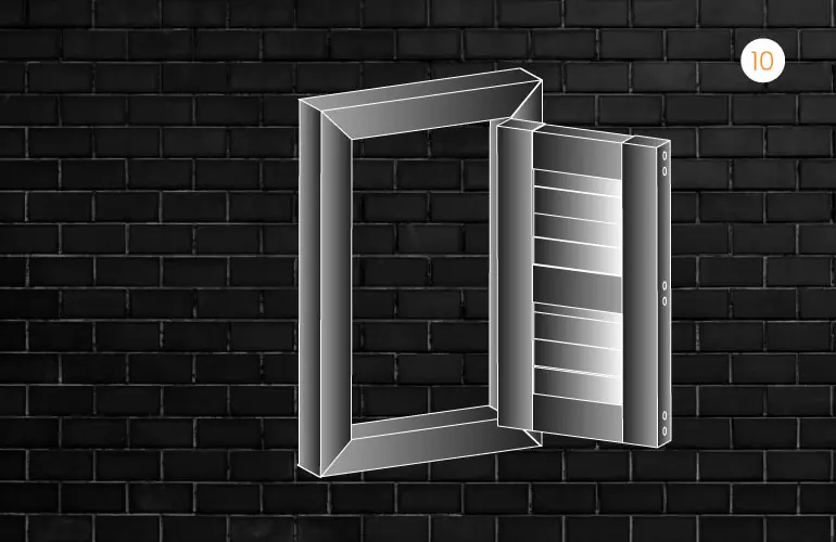 Puertas de Aluminio ¡La mejor opción para el hogar! 11 Esquema del emplazamiento del vinil pata de cochino en la parte trasera de uno de los tipos de puertas de aluminio