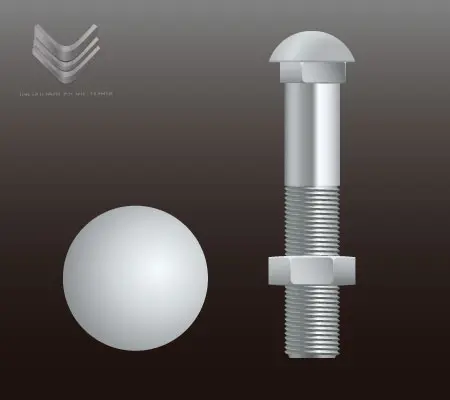 Pernos de acero inoxidable: Usos, tipos y propiedades 5 Ilustración de un perno de acero inoxidable de cabeza redonda con cuello cuadrado