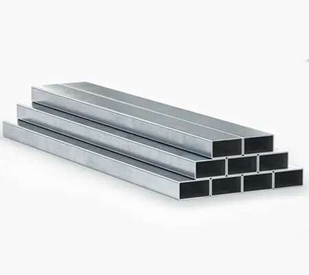 ¿Qué es el PTR de acero inoxidable? Usos y propiedades 3 Primer plano a unos perfiles PTR rectangulares de acero inoxidable a los que se les ve su cara rectangular característica